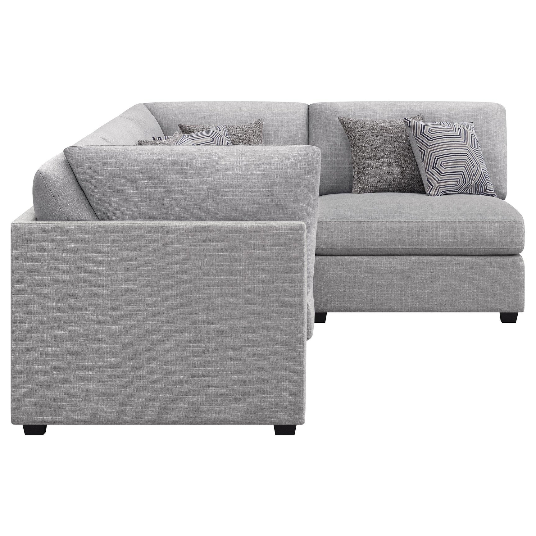 Another main view of Cambria 4-Piece Grey Upholstered Modular Sectional Sofa