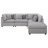 detail view of Cambria 5-Piece Upholstered Modular Sectional Sofa Grey sectional sofa
