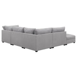 room view of Cambria 5-Piece Upholstered Modular Sectional Sofa Grey sectional sofa