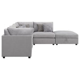 main view of Cambria 5-Piece Upholstered Modular Sectional Sofa Grey sectional sofa