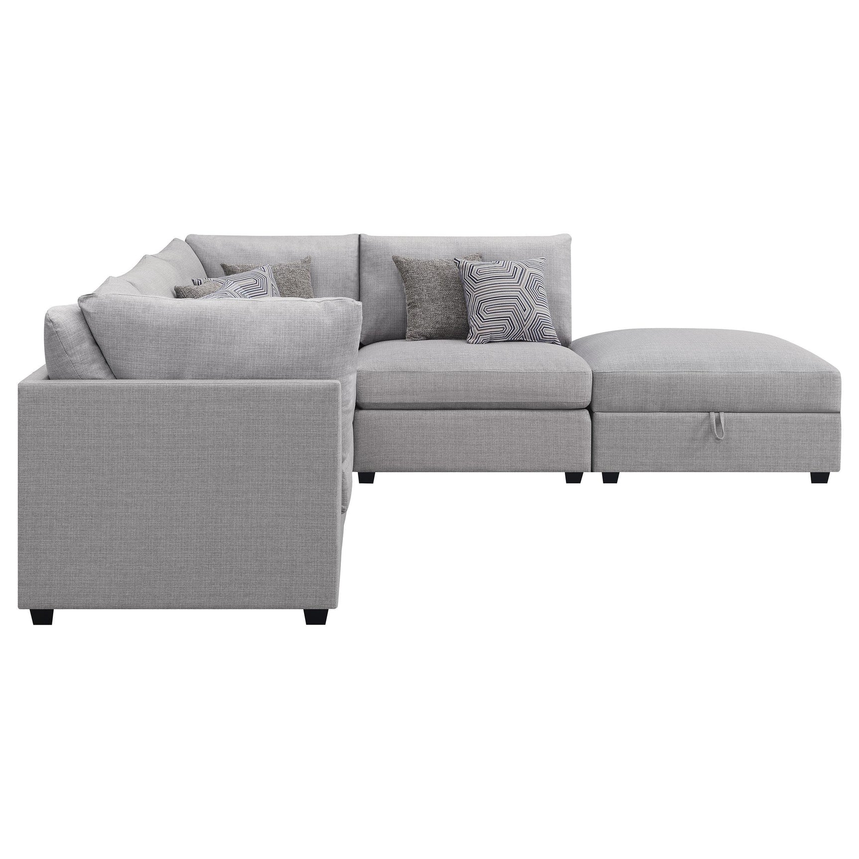 main view of Cambria 5-Piece Upholstered Modular Sectional Sofa Grey sectional sofa