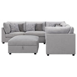 Cambria 6-Piece Upholstered Modular Sectional Grey detail view