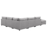 Room setting with Cambria 6-Piece Grey Upholstered Modular Sectional Sofa
