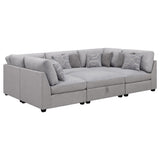 Cambria 6-Piece Grey Upholstered Modular Sectional Sofa main view