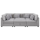 Cambria 6-Piece Grey Upholstered Modular Sectional Sofa main view