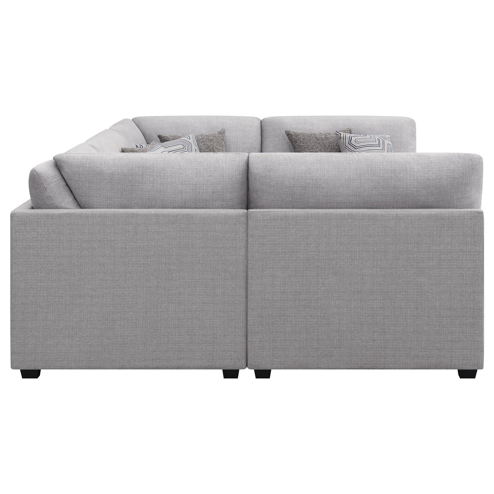 Cambria 6-Piece Grey Upholstered Modular Sectional Sofa main view