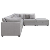 Cambria 6-Piece Grey Upholstered Modular Sectional Sofa main view