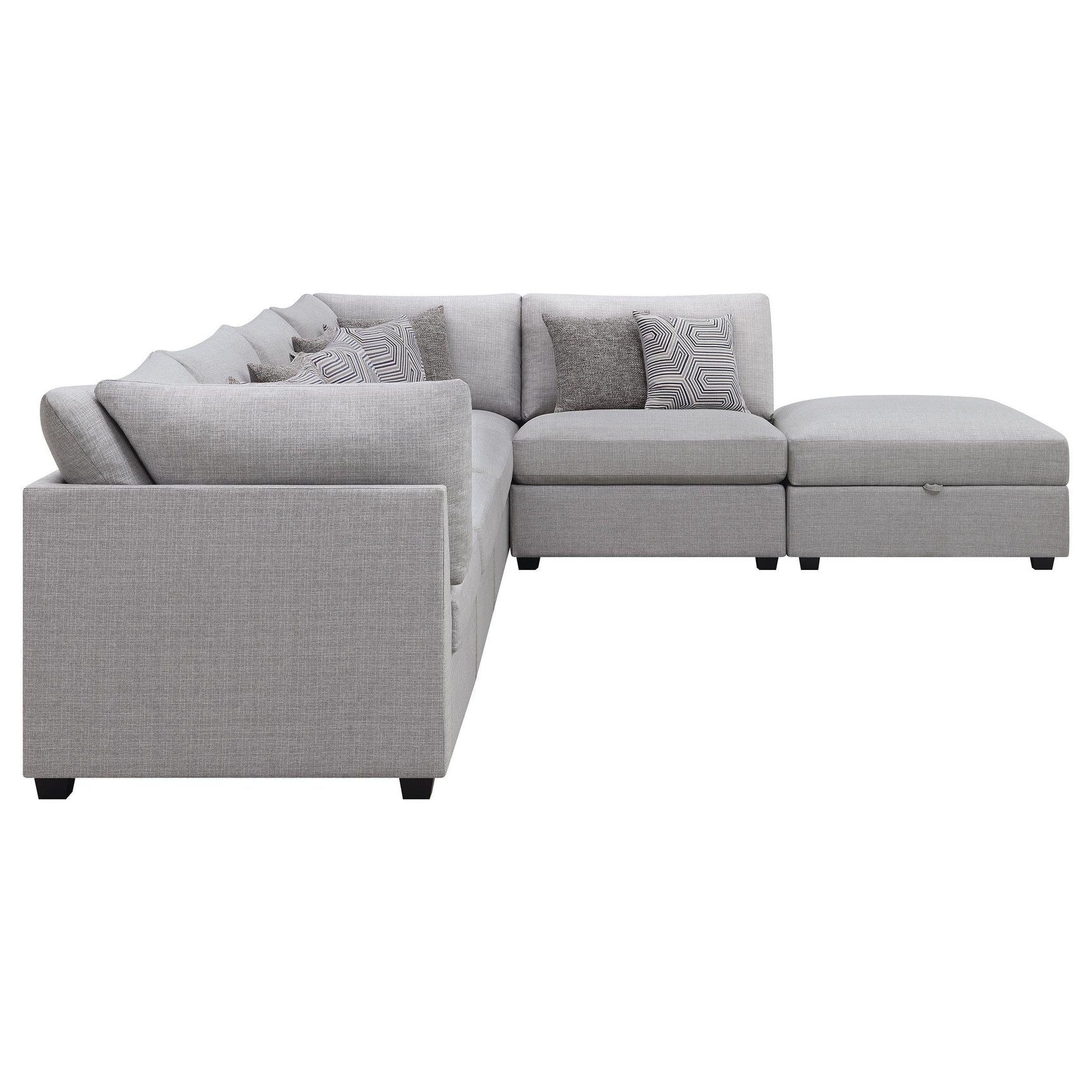 Cambria 6-Piece Grey Upholstered Modular Sectional Sofa main view