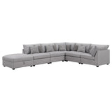 Cambria 6-Piece Grey Upholstered Modular Sectional Sofa main view