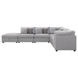 Cambria 6-Piece Grey Upholstered Modular Sectional Sofa main view