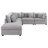 Cambria 6-Piece Grey Upholstered Modular Sectional Sofa main view