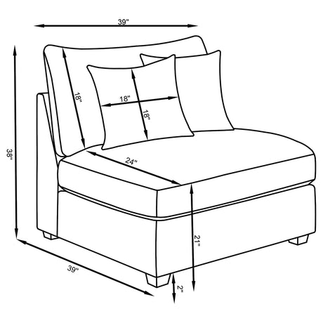 Cambria Grey Upholstered Armless Accent Chair cozy setup