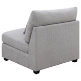Cambria Grey Upholstered Armless Accent Chair fabric texture