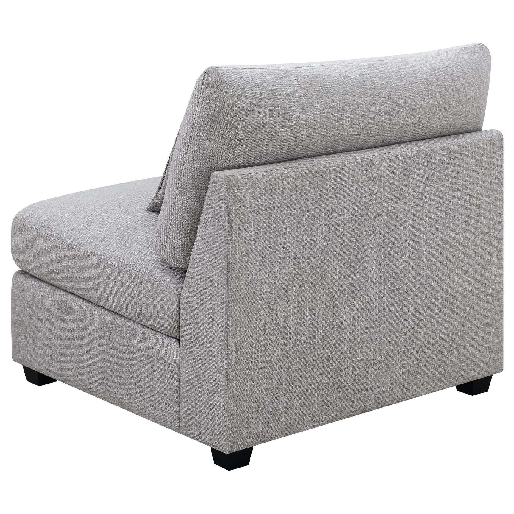 Cambria Grey Upholstered Armless Accent Chair fabric texture