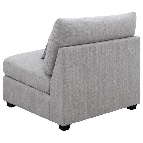 Cambria Grey Upholstered Armless Accent Chair fabric texture