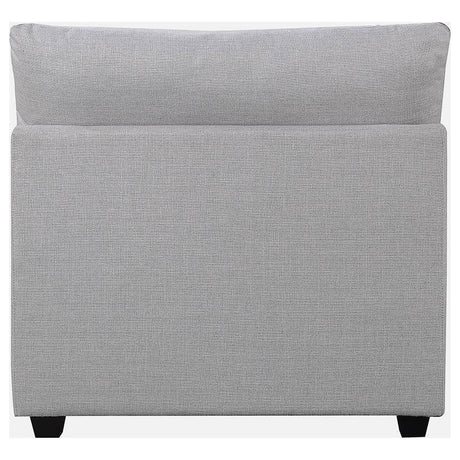 Cambria Grey Upholstered Armless Accent Chair modular sofa setup