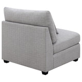 Cambria Grey Upholstered Armless Accent Chair corner seating option