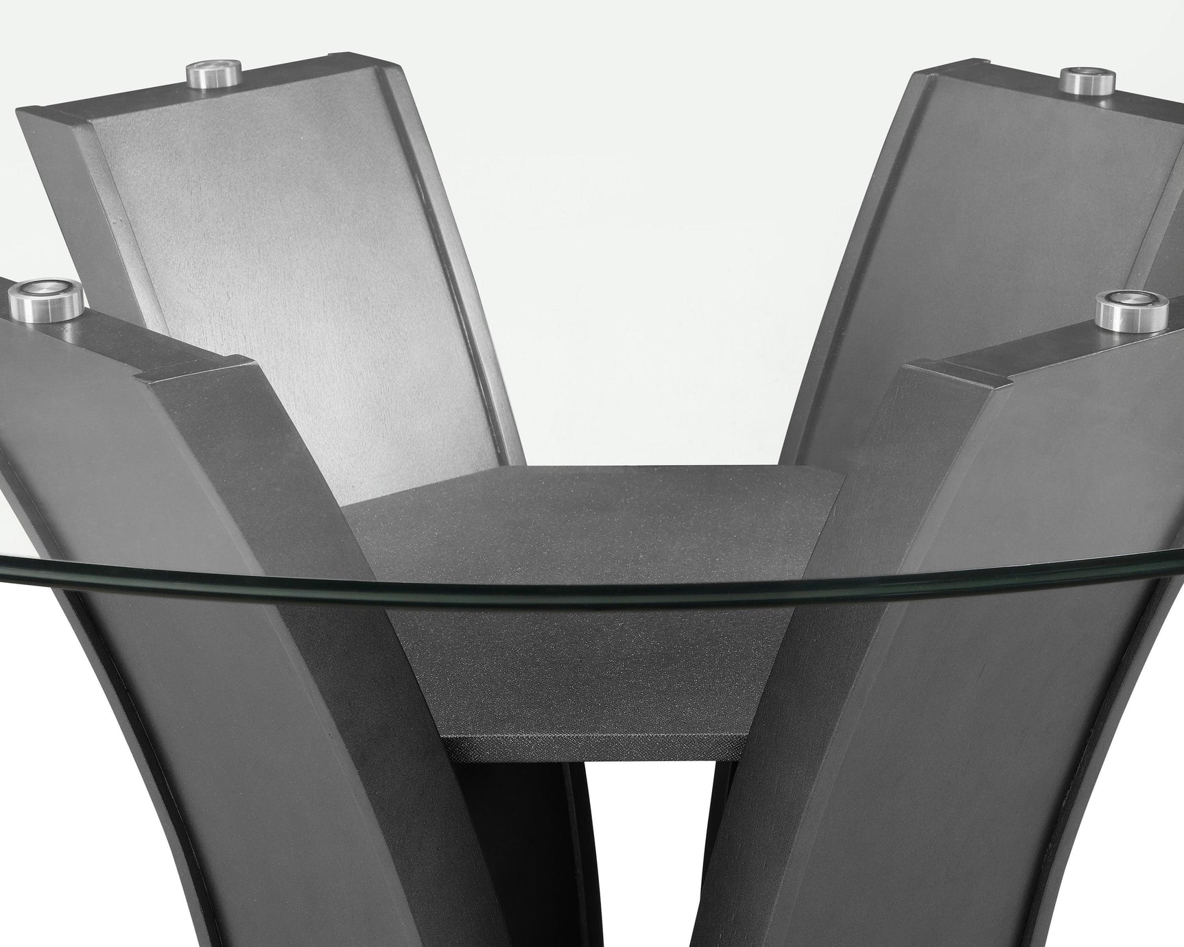 Front view of Camelia Gray Glass Round Counter Height Dining Set