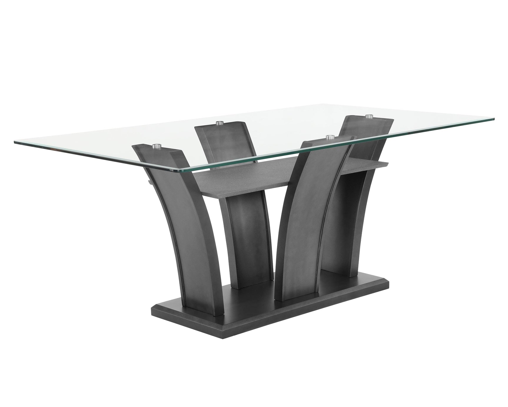 side view of dining table and chairs