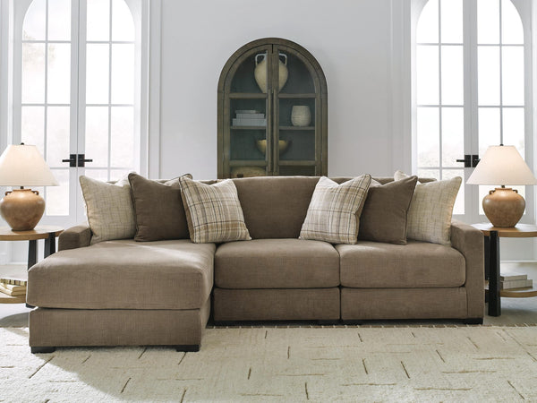 Camellia-Court Coffee 3-Piece Sectional with Chaise from Decor Furniture