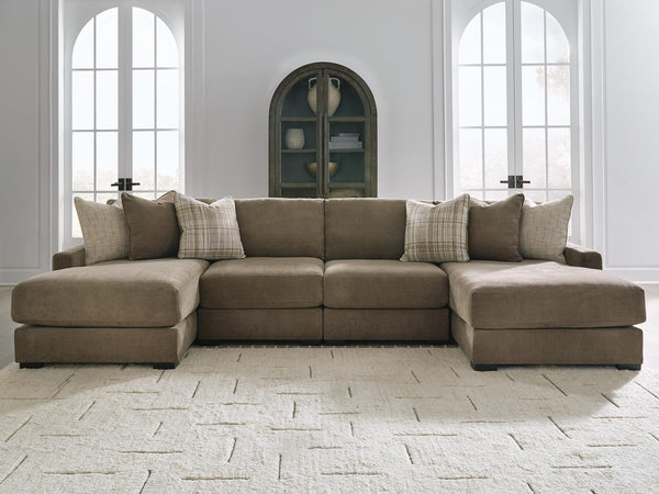 Camellia-Court Coffee 4-Piece Double Chaise Sectional from Decor Furniture
