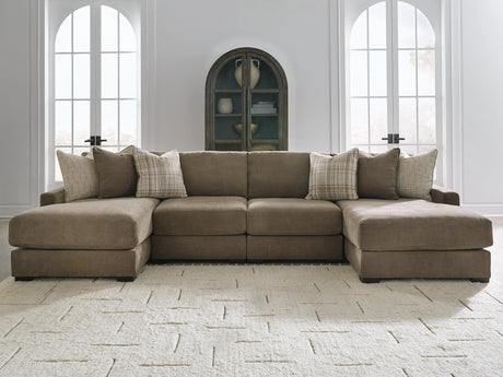 Camellia-Court Coffee 4-Piece Double Chaise Sectional - image 1