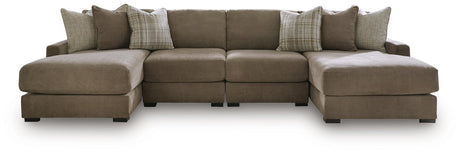 Camellia-Court Coffee 4-Piece Double Chaise Sectional - image 2