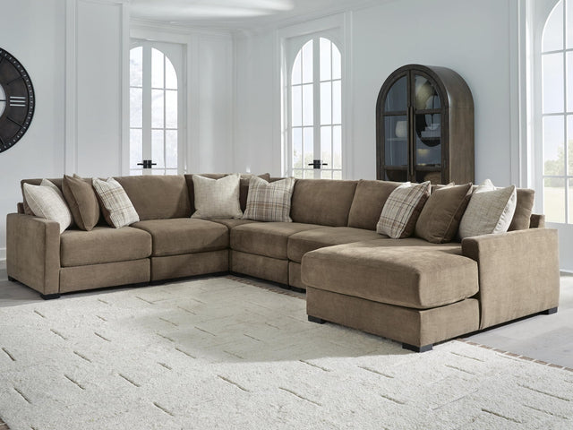 Camellia-Court Coffee 6-Piece Sectional with Chaise - image 1