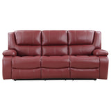 Reclining sofa leg rests covered in matching upholstery