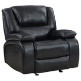 Camila 3-piece black upholstered motion reclining sofa set