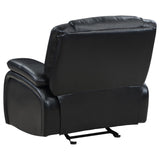 Camila 3-piece black upholstered motion reclining sofa set