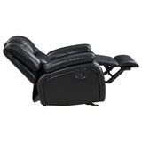 Camila 3-piece black upholstered motion reclining sofa set