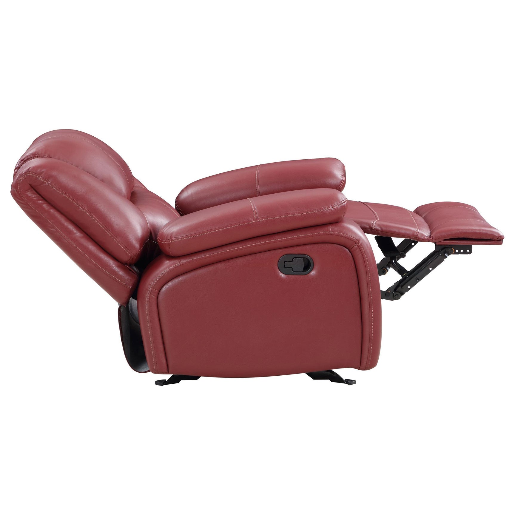 Camila 3-Piece Reclining Sofa Set in Red Faux Leather