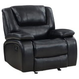 Camila Upholstered Glider Recliner Chair Black front view
