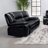 Camila Reclining Loveseat showing manual recline handle