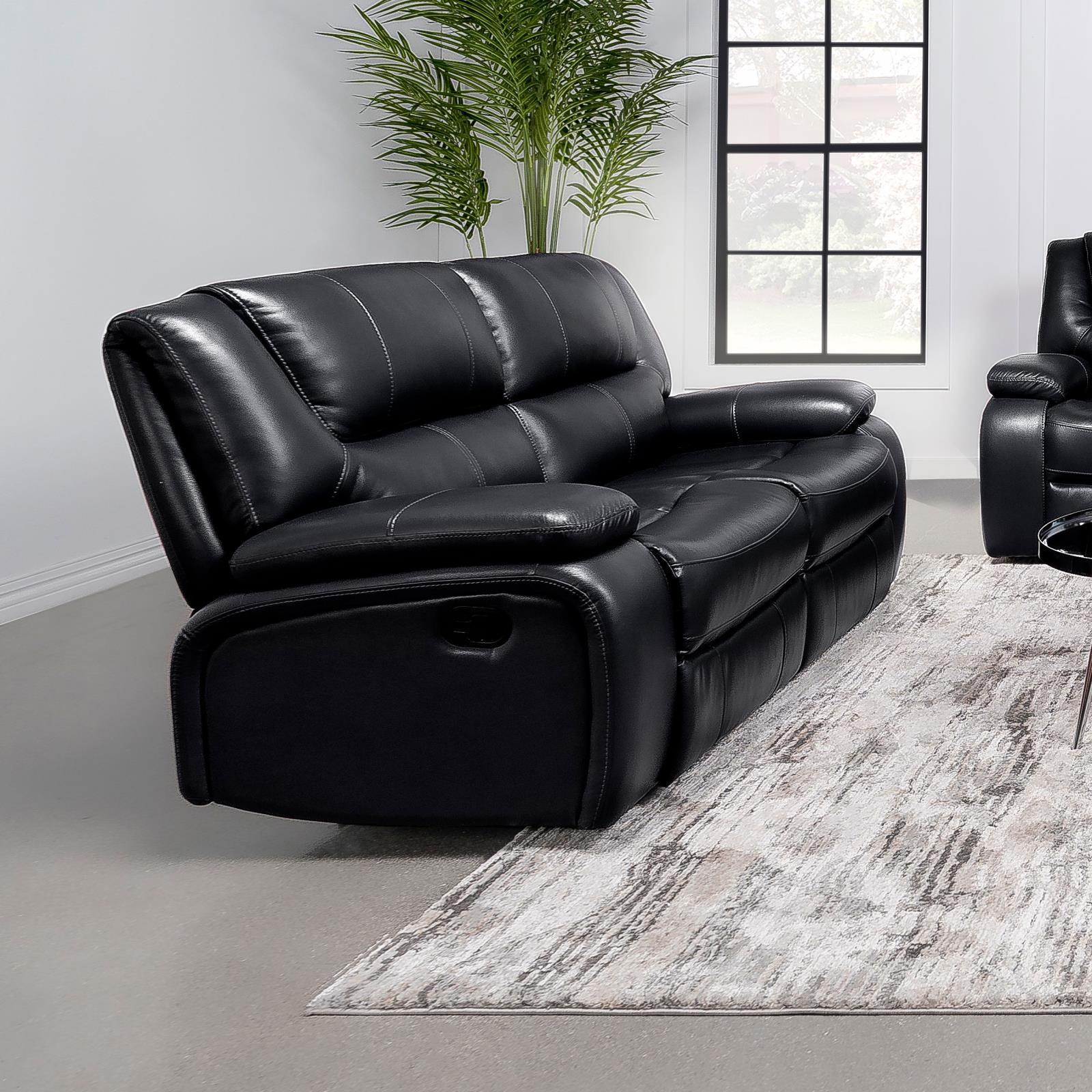 Camila Reclining Loveseat showing manual recline handle
