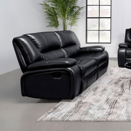 Camila Reclining Loveseat showing manual recline handle