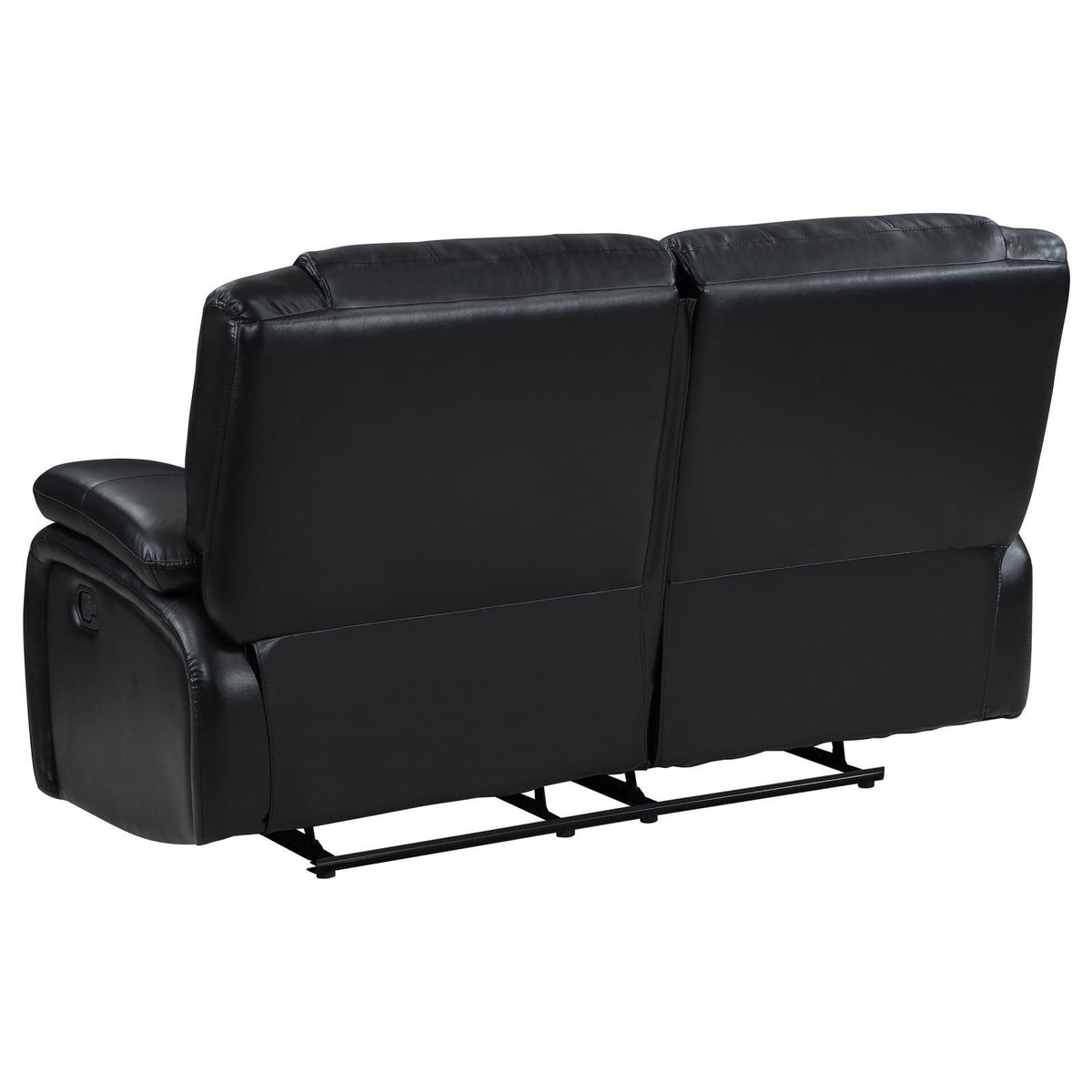 Attached seat and back cushions with channel stitching