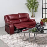 Back view of Camila red upholstered loveseat