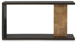 Camlett Console Sofa Table - Angled View with Shelf
