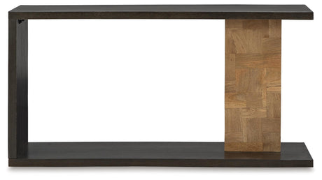 Camlett Console Sofa Table - Angled View with Shelf
