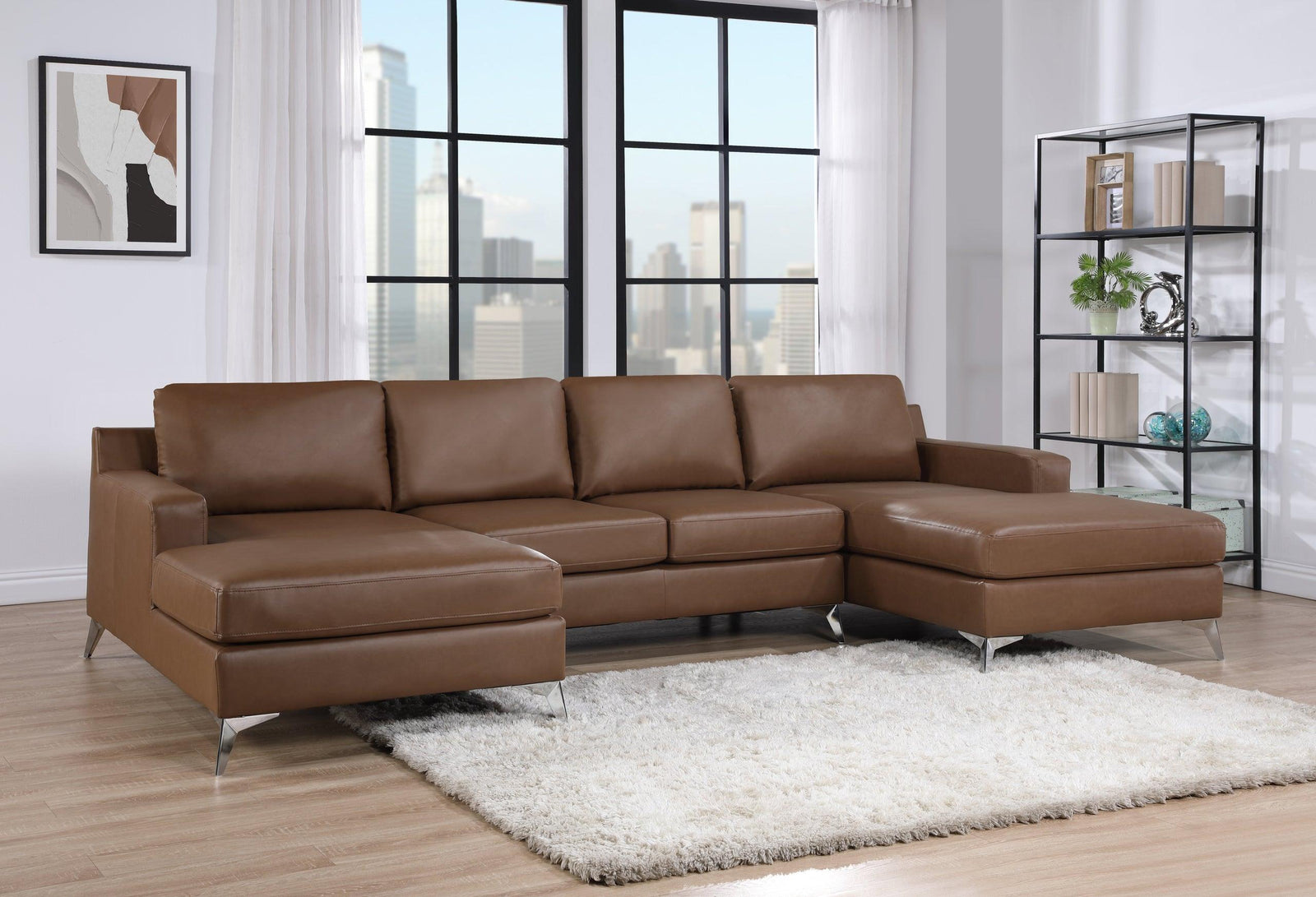 main view of Cace Saddle Double Chaise Sectional sectional sofa