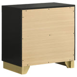Side angle of Caraway black nightstand