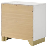 Caraway nightstand drawers partially open showing smooth metal glides
