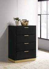Caraway bedroom chest drawer detail, side angle