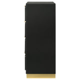 Close-up of Caraway chest black drawer handles