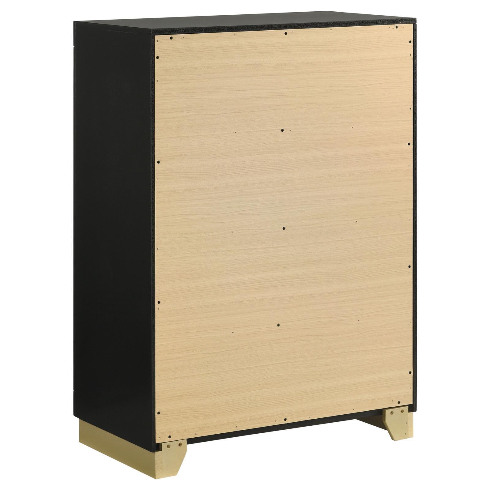 Caraway chest black wood grain detail