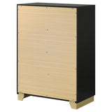 Back and bottom view of Caraway black chest