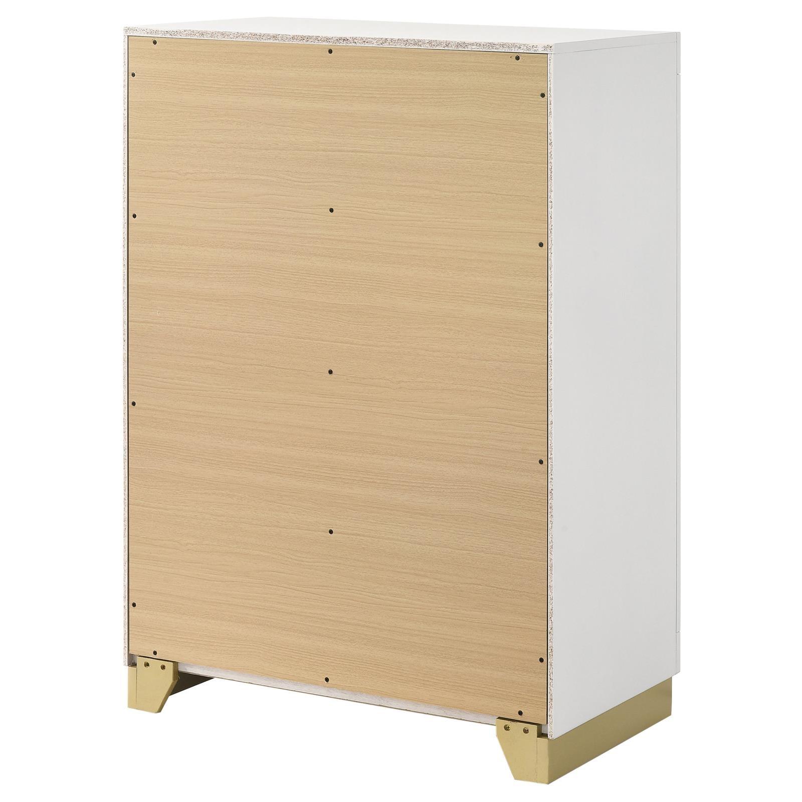 Detail of wood grain and finish on Caraway chest