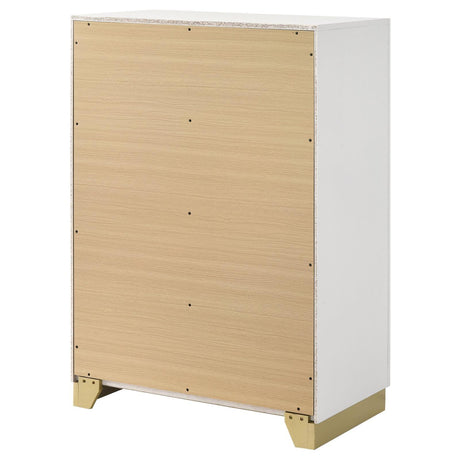 Detail of wood grain and finish on Caraway chest